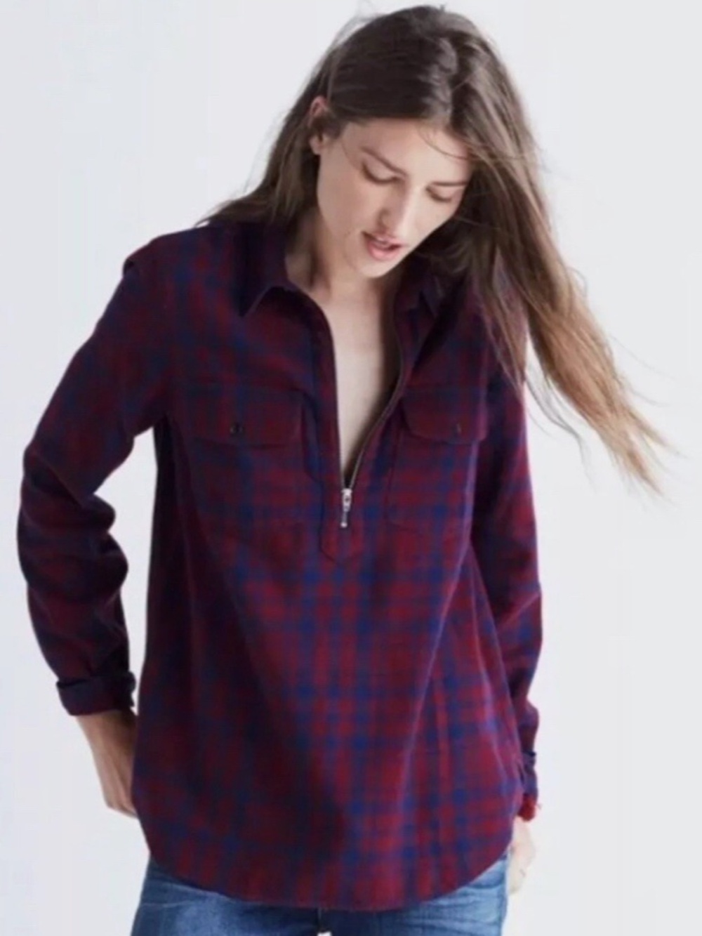 Madewell Flannel McKinney Popover Top